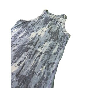 Women's Old Navy Active Medium Blue Gray Tie Dyed Racer Back Tank Top
